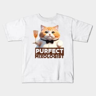 Just a Purrfect Mixologist Cat Kids T-Shirt